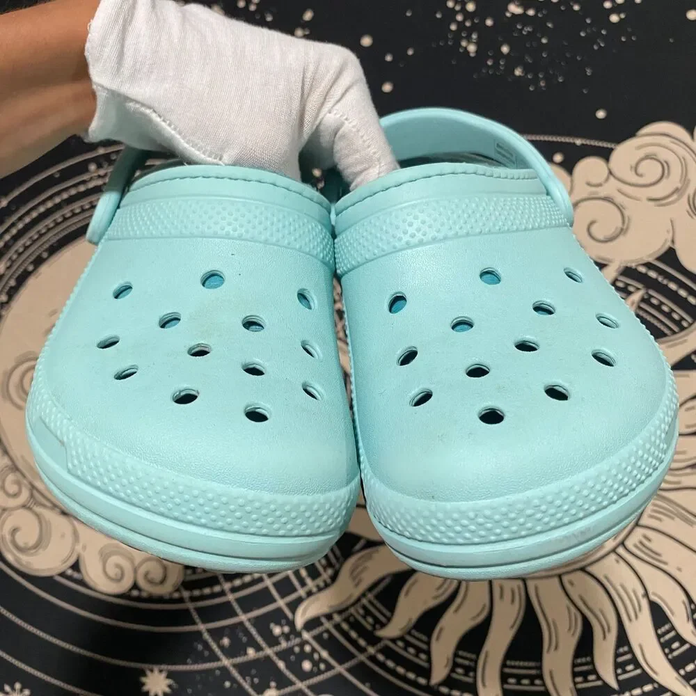 Crocs 203591 Clog Shoe Unisex M4/W6 Blue Slingback Classic Faux Fur Lined Casual